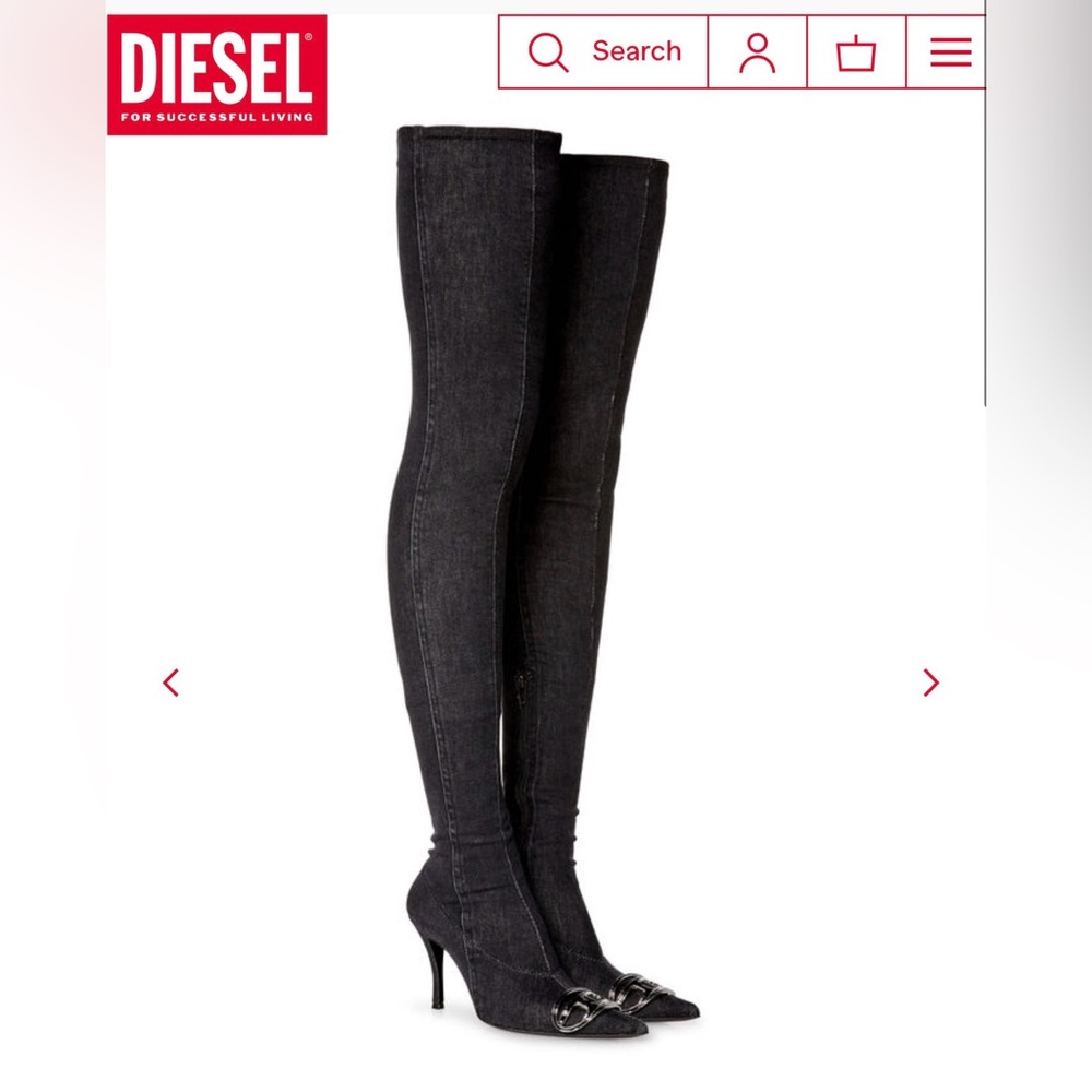 Diesel over the knee denim boots